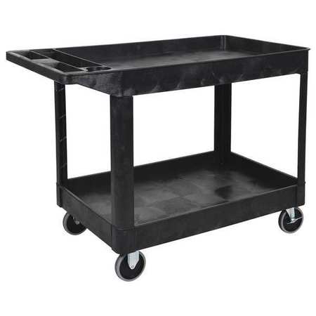 Luxor Utility Cart, (2) Shelf, Heavy Duty, , High Density Polyethylene, 2 Shelves, 500 lb XLC11-B