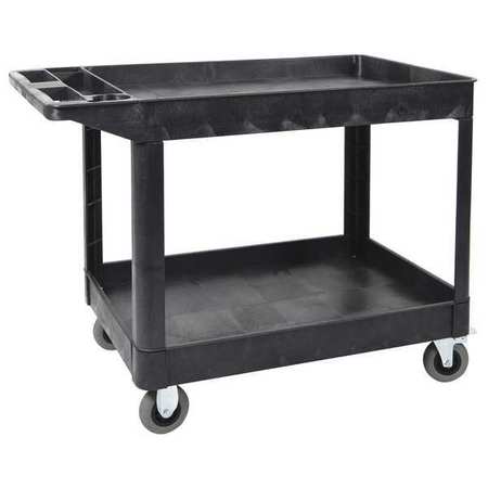 LUXOR Utility Cart, (2) Shelf, Heavy Duty, SP5, High Density Polyethylene, 2 Shelves, 500 lb. XLC11SP5-B