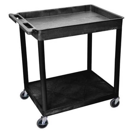 Luxor Tub Cart, (2) Shelves, L, High Density Polyethylene (Shelf)/Polyvinyl Chloride (Leg), 2 Shelves TC12-B