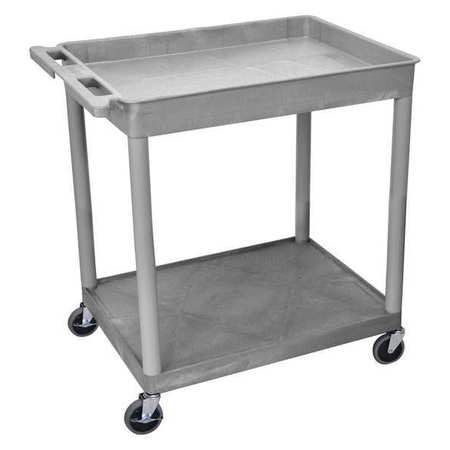 LUXOR Tub Cart, (2) Shelves, L, High Density Polyethylene (Shelf)/Polyvinyl Chloride (Leg), 2 Shelves TC12-G