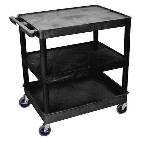 LUXOR Tub Cart, (3) Shelves, L, High Density Polyethylene (Shelf)/Polyvinyl Chloride (Leg), 3 Shelves TC221-B