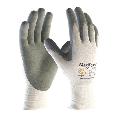 PIP Foam Nitrile Coated Gloves, Palm Coverage, White/Gray, 2XL, 12PK 34-800/XXL