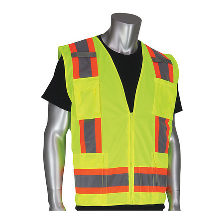 Pip Hi-Visibility Vest, 8 Pockets, Lime Yl, 7XL 302-0500-YEL/7X
