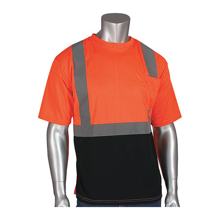 PIP Hi-Visibility Shirt, Short Sleeve, Org, L 312-1250B-OR/L
