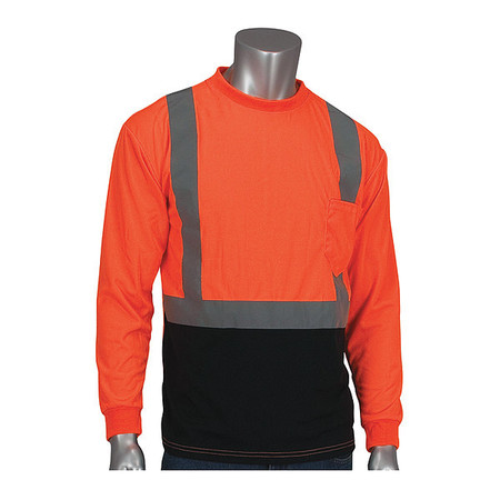 PIP Hi-Visibility Shirt, Long Sleeve, Org, 5XL 312-1350B-OR/5X