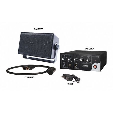 SPECO TECHNOLOGIES Audio Kit, 2-Way, 15W Amp 2WAK2