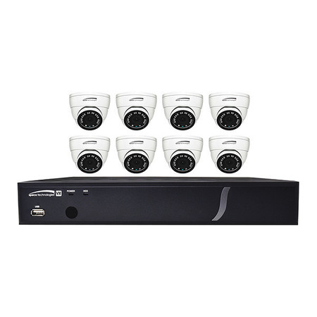 SPECO TECHNOLOGIES Video Surveillance Kit, 2TBDvr, 8 Cameras ZIPX8T1