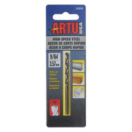 ARTU Drill Bit, Steel, High Speed, 9/64" 01916