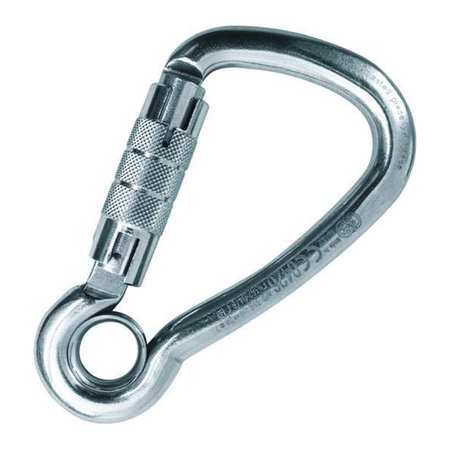 KONG USA Carabiner, no lock, 100mm Length, Stainless Steel, Silver 535IXGPPPK