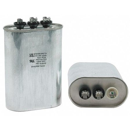 DIVERSITECH Motor Run Capacitor, 440V, Oval 4JJ0560