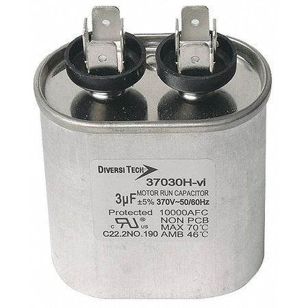 DIVERSITECH Motor Run Capacitor, 370V, Oval 37100H