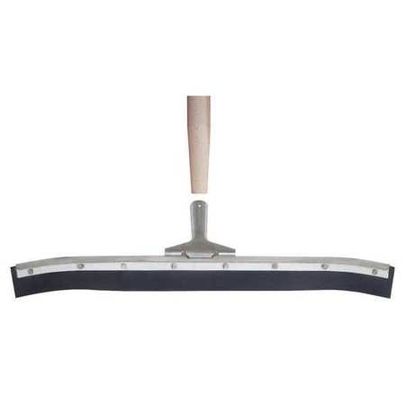 Tough Guy Floor Squeegee, Single Curved Blade With Handle, Not Threaded, 24 in W, 60 in L, Neoprene, Black 59JM37