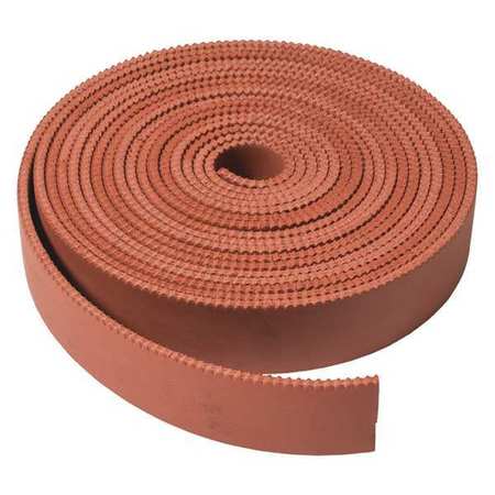MIDWEST RAKE Roll, 25 ft. L, 3/16" Notch, Rubber, Red 79615