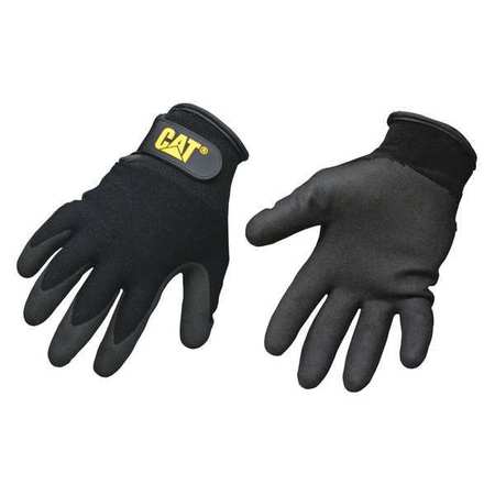 CAT MERCHANDISE Nitrile Coated Gloves, Palm Coverage, Black, PR CAT017414J