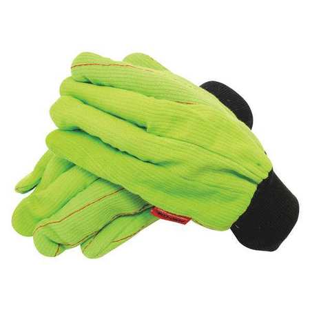 Cordova Hi-Vis Mechanics Gloves, L, Black/Lime, Cotton 2885CDBFR