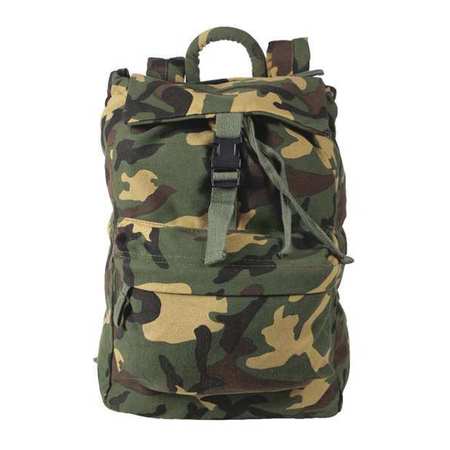 Rothco Bag/Tote, Canvas Daypack, Woodland Camo, Olive Drab, Cotton Canvas 2571OD