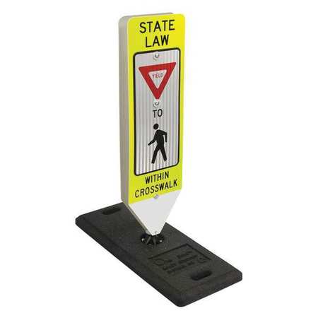 TAPCO In-Street Crosswalk Sign, Yield, with rubber base 1636-00010