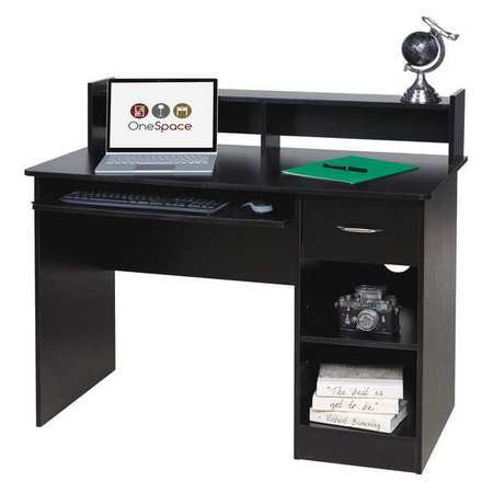 Onespace Computer Desk, 21-3/4" D X 43-1/4" W X 37-1/2" H, Black, Melamine 50-LD0105