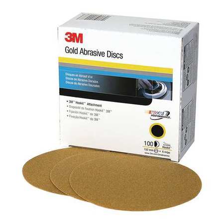 3M Gold Disc, 6", 80 Grit, PK300 7100030962