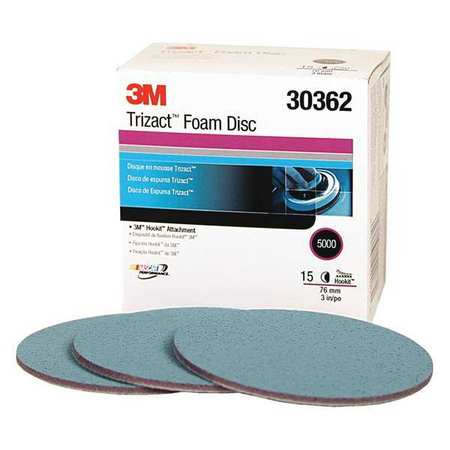 3M Foam Disc, 3", 5000 Grit, PK60 30362