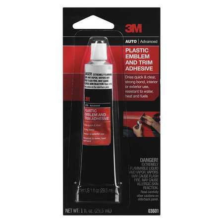 3M Plastic Emblem/Trim, Adhesive, 1fl.oz, PK12 03601