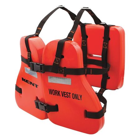 KENT SAFETY Life Vest, Vinyl Dip Work, Orange 151200-200-004-13