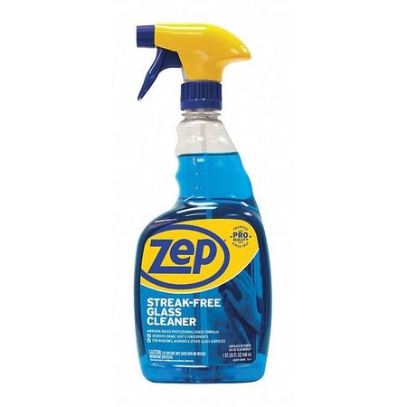 Zep Liquid Glass Cleaner, Blue, Pleasant, Jug, 12 PK ZU112032