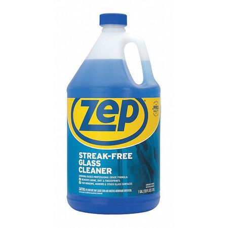 ZEP Liquid Glass Cleaner, 1 gal., Blue, Pleasant, Plastic Spray bottle, 4 PK ZU1120128