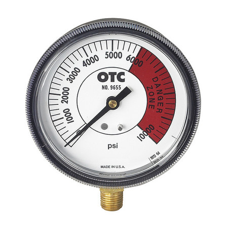 OTC Pressure Gauge, 1-Scale, 6000 Psi, 3.5" 9655