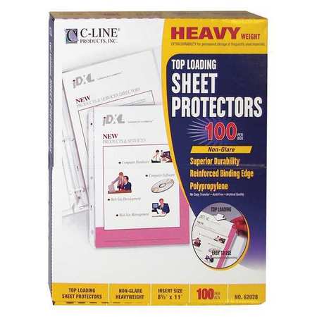 C-Line Products Page Protector, Poly, 11 x 8.5", PK100 62028