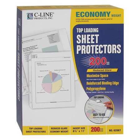 C-LINE PRODUCTS Page Protector, Poly, 11 x 8.5", PK200 62067