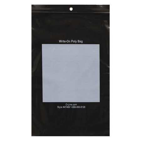 C-LINE PRODUCTS 6" x 9" Recloseable Poly Bags, Black, PK 1000 47469