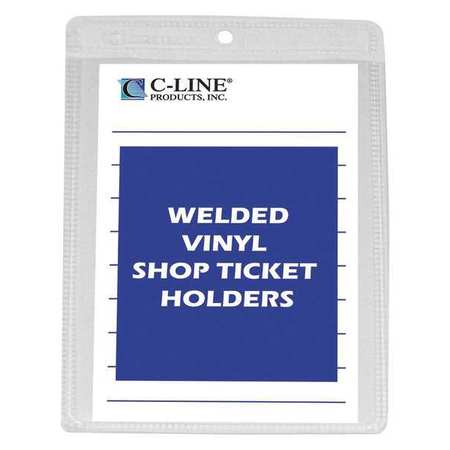 C-Line Products Shop Ticket Holder, Vinyl, Clear, 4x6", PK50 80046