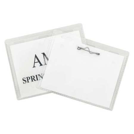 C-LINE PRODUCTS Name Badges, Pin Style, Insert, 4x3", PK100 94043