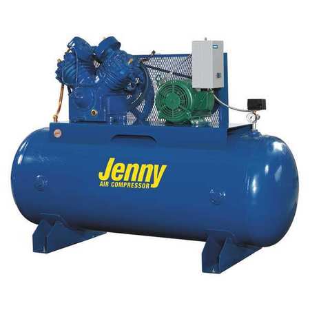 JENNY Air Compressor, Stationary, 27.2cfm, 175psi, Includes: Magnetic Starter U75B-80-230/3