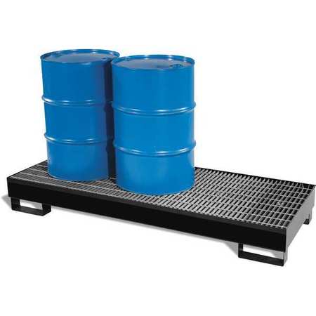 BLACK DIAMOND Drum Spill Containment Pallet, 66 gal Spill Capacity, 2 Drum, 1000 lb., Polyethylene 5222-BD-D