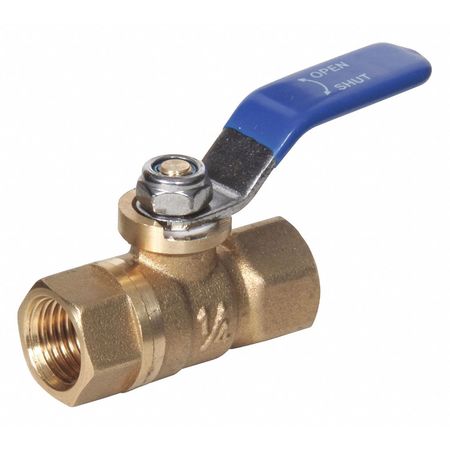 Midwest Control Mini Brass Ball Valve, 1/4 in FPT, 600 PSI, Vinyl Grip Lever Handle MFBV-25