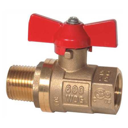 Midwest Control Brass Ball Valve, 1/2" MPT X FPT, 600 CWP KTCM-50TH