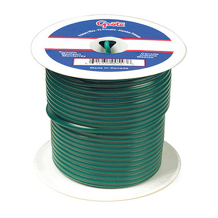 GROTE Primary Wire, 14 Gauge, Green, 100 ft.Spool 87-7006