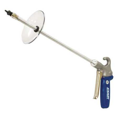 EXAIR Safety Air Gun, 4.9 CFM, 72" Ext, Shield, Air Gun Body Style: Ergonomic 1297-PEEK-72-CS