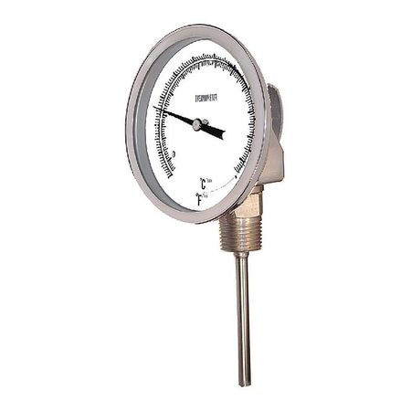 PIC GAUGES Bimetal, 3", -40/120deg F/C, 4"Stem Adjust B3A4-AA