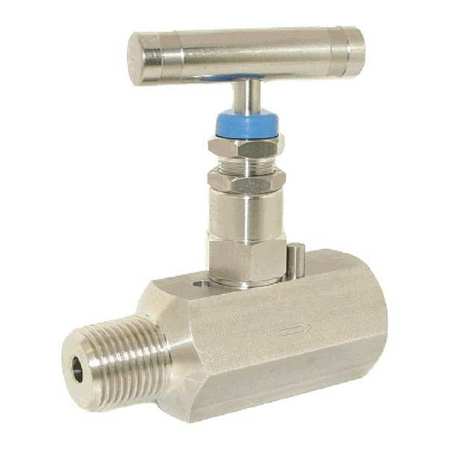 PIC GAUGES Hex Valve, 1/2"MXF NPT, Straight, CS, 10Kpsi HV-CS-1/2-HS-180-MXF