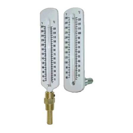 PIC GAUGES Thermometer, 5", 40/280degF, 2"Stem Brass 162F