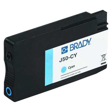 BRADY Ink Cartridge, New, Cyan J50-CY