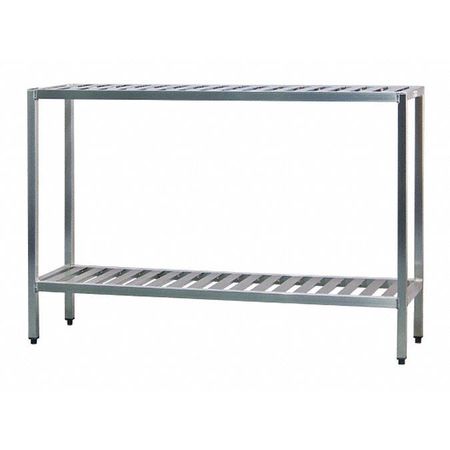 NEW AGE Metal Shelving Unit, 20"D x 72"W x 48"H, 2 Shelves, Aluminum, Shelf Capacity: 1000 lb. 1024TB
