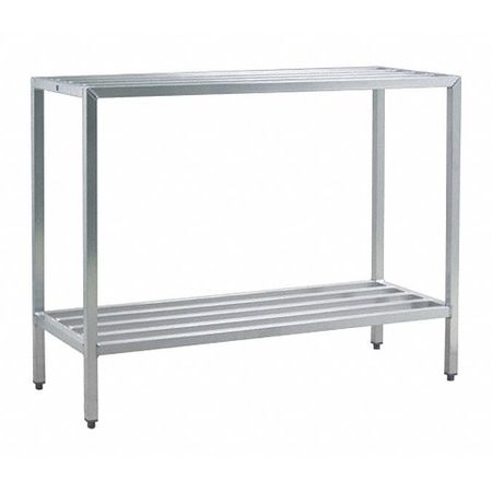 NEW AGE Metal Shelving Unit, 24"D x 60"W x 48"H, 2 Shelves, Aluminum, Width: 60" 1027