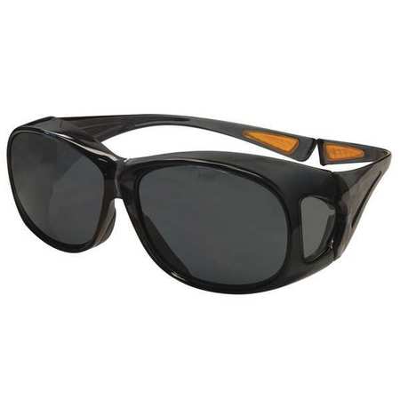 ERB SAFETY Safety Glasses, Smoke Frm, Smoke, Anti-Fog, Gray Anti-Fog, Scratch-Resistant 15657