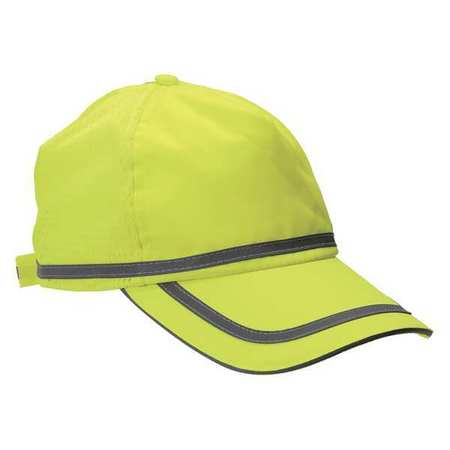 ERB SAFETY Ball Cap, Hi-Viz, One Size, Lime, Polyester 61705