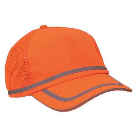ERB SAFETY Ball Cap, HiViz, One Size, Orange, Polyester 61706