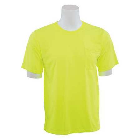 ERB SAFETY T-Shirt, Short Sleeve, Hi-Viz, Lime, XL 14109